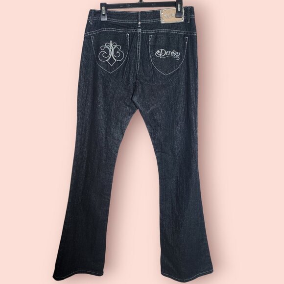 Vintage Y2k mcbling House of Dereon Dark wash boocut jeans size 9/10 hiphop - Picture 2 of 11